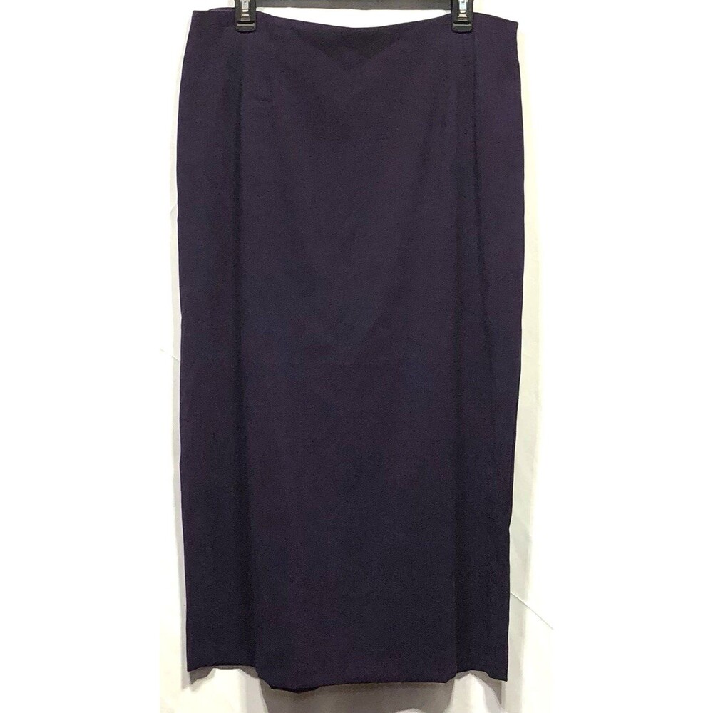 Briggs NY Midi Straight Skirt 16 Purple MicroSuede 34"W Capsule Office Career